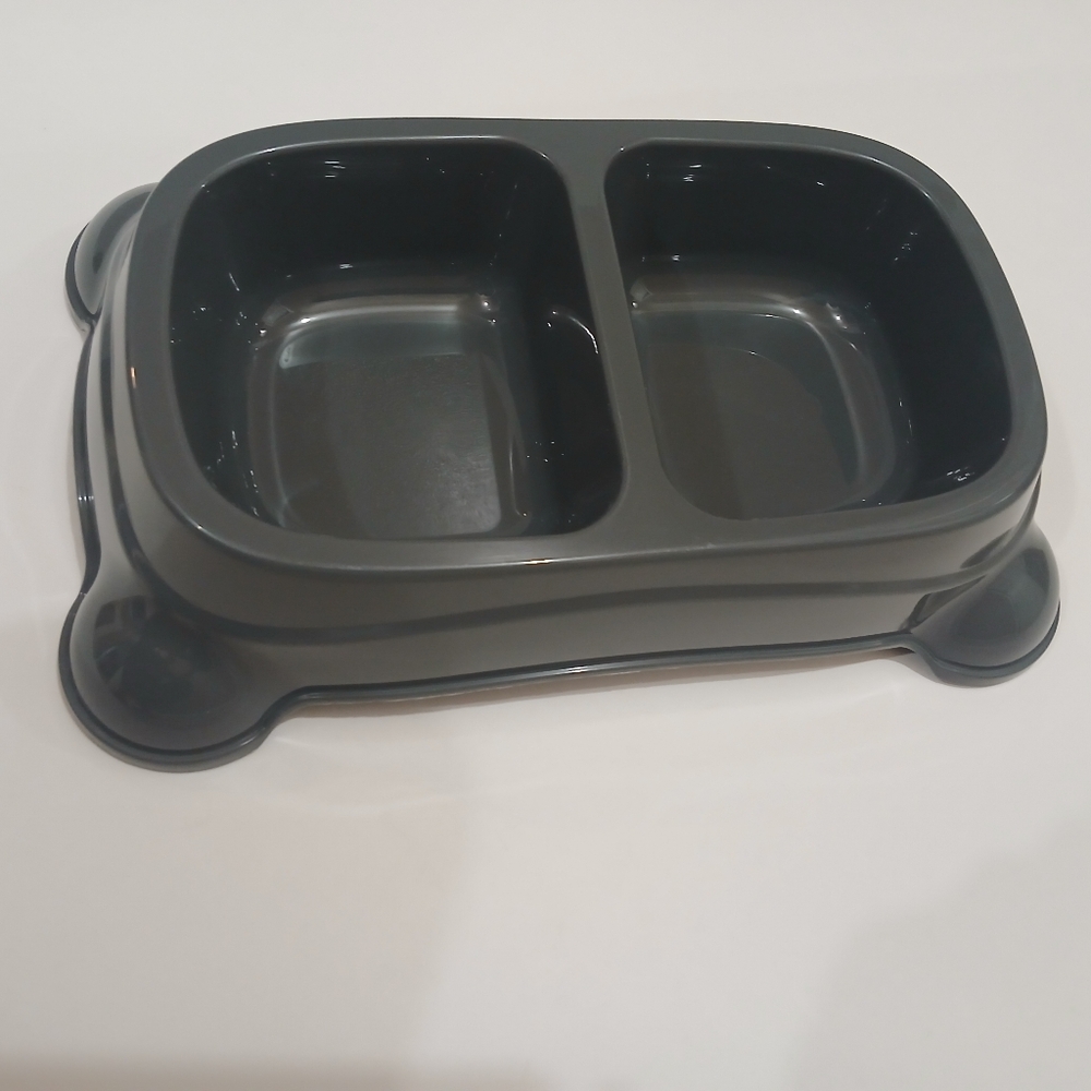 Gray Double Pet Bowl